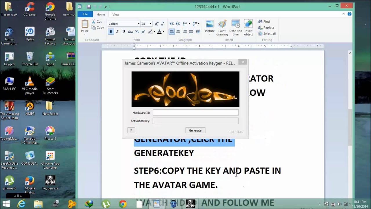 Avatar activation key generator download torrent